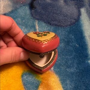 Heart-Shaped Trinket Box with Floral Design